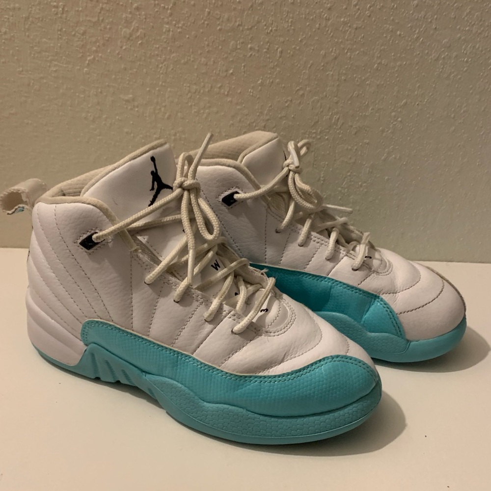 Air Jordan 12s blue white size 1y used
